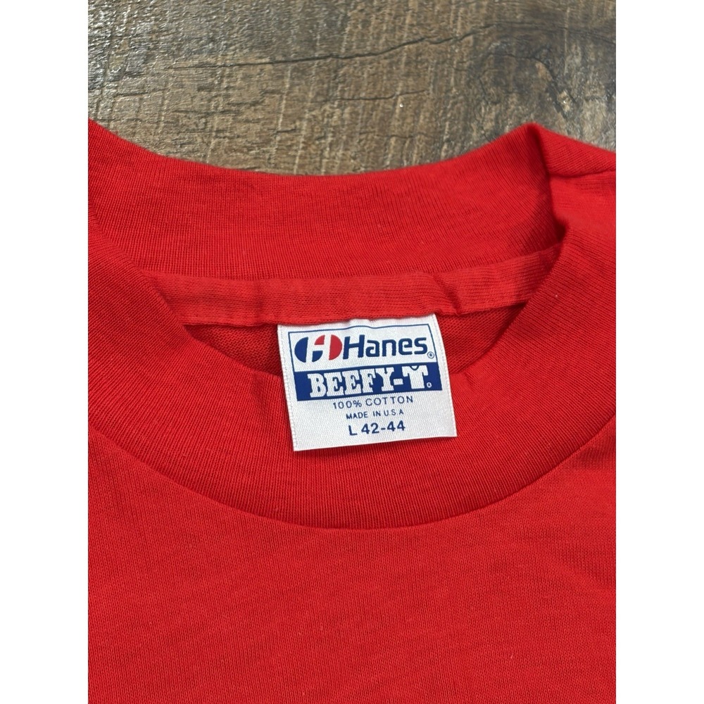 Vintage 80s St. Andrews Priory Honolulu‎ Hawaii Graphic Tee Red Medium Beach - Picture 3 of 8